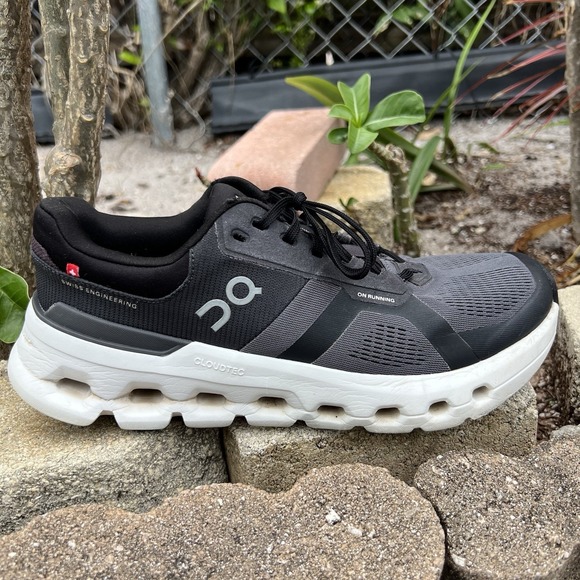 On Clouds Shoes - On Cloud - ON Cloudrunner 2 Sneakers - Black/Gray Women's Size 9.5